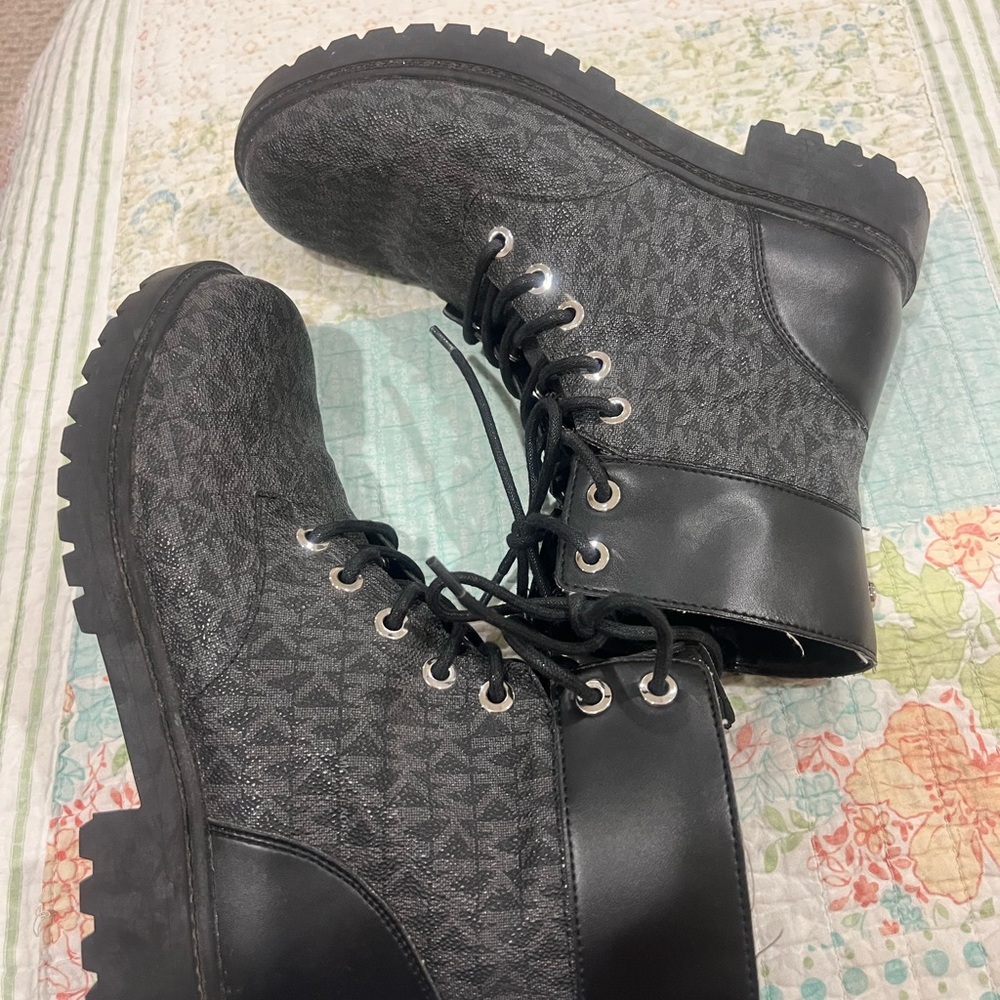 Michael Kors Black Lace-Up Boots